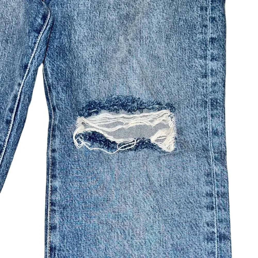 Frame Le Original Front Cuff Jeans Women's Size 30 Adrift Blue Straight Leg Crop
